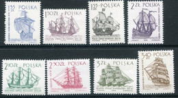 POLAND 1964 Sailing Ships II MNH / **.  Michel 1465-72 - Unused Stamps