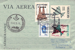 ARGENTINA - AEROGRAMME 11 P 1975 BASE BROWN/ANTARCTICA > LICHTENAU/DE /PR177 - Luftpost