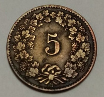5 Rappen 1872 Schweiz Münze Coin - Switzerland