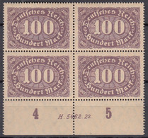 INFLA  DR  219, 4erBlock Mit HAN H 5462.22, Postfrisch **, 1922 - Infla