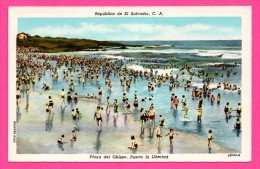 Republica De El Salvador - Playa Del Obispo - Puerto La Libertad - Animée - Foto SALAZAR - HELLEBUYCK - Colorisée - El Salvador