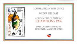 South Africa - 1996 Africa Cup Of Nations Champions IMPERF MEDIA RELEASE (**) # SG 904 , Mi 991 - Afrika Cup