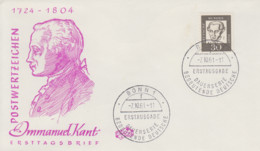 Enveloppe   FDC  1er  Jour  ALLEMAGNE    Emmanuel   KANT   1961 - 1961-1970
