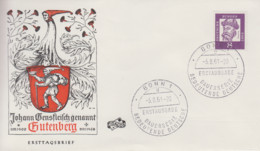 Enveloppe   FDC  1er  Jour  ALLEMAGNE    GUTENBERG   1961 - 1961-1970