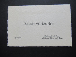 3.Reich Ca. 1930 / 40er Jahre Herzliche Glückwünsche Helmstedt Wilhelm Abry Und Frau Rechtsanwalt Und Notar - Cartes De Visite