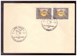 Dt-Reich (020796) Umschlag FDC Mit Sonderstempel MNR 828 , Den Haag, Tag Der Briefmarke 1943, Gestempelt Am 10.1.1943 - Storia Postale