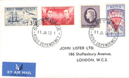 ROSS DEPENDENCY - FDC JAN 11, 1957 > LONDON Mi #1-4 / PR184 - FDC