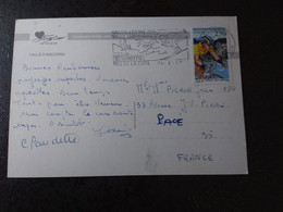 ANDORRE N° 434 TOUR DE FRANCE SUR CARTE POSTALE - Lettres & Documents