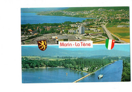 Cpm - Suisse - Neuchâtel - Marin La Tène- Centre Commercial - 1983 - Lac Canal Péniche Camping - Jeanneret - Marin