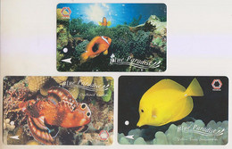 Singapore Old Transport Subway Train Bus Ticket Card Transitlink Used Sea Life Fish 3 Cards - Wereld