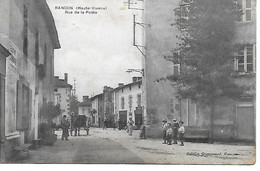 87 - Haute Vienne - Rançon - Rue De La Poste - éd. Grangeaud Rançon - ANIMATION - Tabac Chapellerie - Commerce Grangeaud - Rilhac Rancon