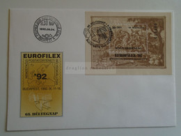 D184764   Hungary  - FDC  Cover -  1992. Eurofilex 92. - Philatelic Exposition Budapest - Cartas & Documentos