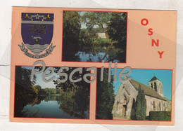 95 VAL D'OISE - CP MULTIVUES + BLASON ARMOIRIES OSNY - ABEILLE CARTES / CAFE TABAC DES SPORTS - Osny