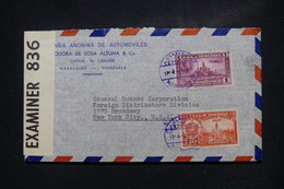 VENEZUELA - Enveloppe Commerciale De Maracaibo Pour New York En 1941 Avec Contrôle Postal- L 108169 - Venezuela