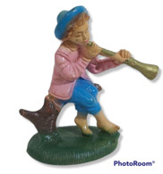 95302 Pastorello Presepe - Statuina In Plastica - Musicante Seduto Sul Ramo - Christmas Cribs