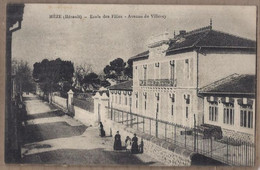 CPA 34 - MEZE - Mèze - Ecole Des Filles - Avenue De Villevey - TB PLAN Etablissement Scolaire ANIMATION Rue - Mèze