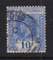 Straits Settlements: 1912/23   KGV    SG203    10c   Deep Bright Blue  Used - Straits Settlements