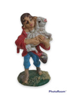 12995 Pastorello Presepe - Statuina In Plastica - Pastore Con Agnello - Nacimientos - Pesebres