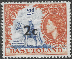 Basutoland. 1959 QEII New Currency Surcharge. 2c On 2d MH SG60 - 1933-1964 Kolonie Van De Kroon
