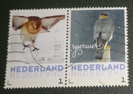 Nederland - NVPH - 3013 - Vogels - 2017 - Persoonlijk Gebruikt - Cancelled - Vogels - Paar - Sneeuwgors - Sperwer - Francobolli Personalizzati