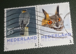 Nederland - NVPH - 3013 - Vogels - 2017 - Persoonlijk Gebruikt - Cancelled - Vogels - Paar - Sperwer - Oehoe - Personnalized Stamps