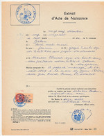 FRANCE - Extrait D'Acte De Naissance - Mairie De Galeria (Corse) - Fiscal 1,00F Taxes Communales 1968 - Autres & Non Classés