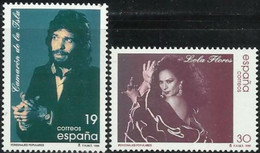 Spain, 1996, Mi 3289-3290, Camarón De La Isla- Romani Flamenco Singer & Lola Flores-singer, Actress, Dancer, 2v, MNH - Muziek