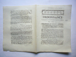 Ordonnance 1751 Concernant Les Chevaux Malades De La Morve Province Du Languedoc - Decrees & Laws