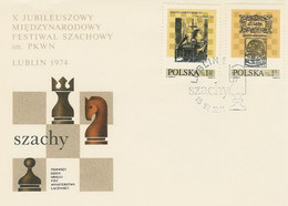 Poland FDC.2175-76: Chess Festival Lublin 1974 - FDC