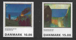 Denmark 1995  Paintings Of Jens Søndergaard And Niels Nergaard Mi 1108-1109  MNH(**) - Unused Stamps
