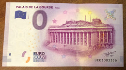 2017 BILLET 0 EURO SOUVENIR DPT 75 PALAIS DE LA BOURSE PARIS ZERO 0 EURO SCHEIN BANKNOTE PAPER MONEY - Essais Privés / Non-officiels