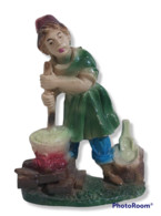 30477 Pastorello Presepe - Statuina In Plastica - Uomo Che Cucina - Kerstkribben