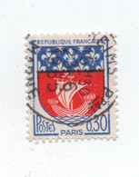 FRANCE»0.30»1965»COAT OF ARMS OF PARIS»MICHEL FR 1497»USED - Used Stamps