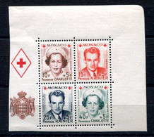 RC 21421 MONACO COTE 80€ N° 334A / 337A CROIX ROUGE SERIE ISSUE DU BLOC FEUILLET NEUF ** MNH TB - Neufs