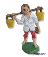 33944 Pastorello Presepe - Statuina In Plastica - Uomo Con Secchi - Weihnachtskrippen