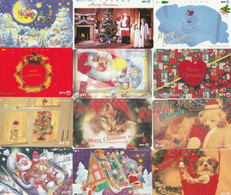 Japan, 12 Different Cards With Christmas, 2 Scans. - Navidad