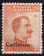 Egeo - Calino (Calimno) 20 Centesimi ** MNH Ben Centrato - Egée (Calino)