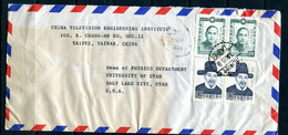 China Taipei Taiwan 1965 Cover Send To USA Utah 11629 - Covers & Documents