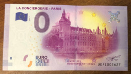 2017 BILLET 0 EURO SOUVENIR DPT 75 LA CONCIERGERIE PARIS ZERO 0 EURO SCHEIN BANKNOTE PAPER MONEY - Privatentwürfe