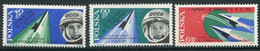 POLAND 1963 Astronauts' Visit Overprints  MNH / **.   Michel 1434-36 - Nuevos