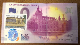 2017 BILLET 0 EURO SOUVENIR DPT 75 LA CONCIERGERIE PARIS AVEC TIMBRE ZERO 0 EURO SCHEIN BANKNOTE PAPER MONEY - Privatentwürfe