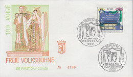 Berlin Mi Nr. 866 Auf FDC  100 Jahre Freie Volksbühne - Theater - 1981-1990