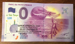 2017 BILLET 0 EURO SOUVENIR DPT 68 PARC DU PETIT PRINCE AVEC TIMBRE ZERO 0 EURO SCHEIN BANKNOTE PAPER MONEY - Essais Privés / Non-officiels