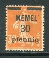 MEMEL- Y&T N°21- Neuf Avec Charnière * - Unused Stamps
