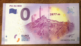 2017 BILLET 0 EURO SOUVENIR DPT 65 PIC DU MIDI ZERO 0 EURO SCHEIN BANKNOTE PAPER MONEY - Essais Privés / Non-officiels