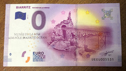 2017 BILLET 0 EURO SOUVENIR DPT 64 BIARRITZ ROCHER DE LA VIERGE AVEC TAMPON ZERO 0 EURO SCHEIN BANKNOTE PAPER MONEY - Private Proofs / Unofficial