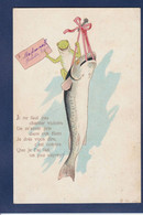 CPA Grenouille Frog Caricature Satirique Surréalisme Position Humaine Circulé Poissons - Fish & Shellfish