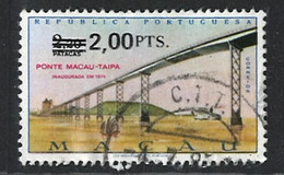 Portugal Macau 1979 "Bridge Surcharged" 2P  Condition Used  Mundifil #448 - Used Stamps