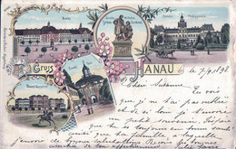 Allemagne, Gruss Aus Hanau Hesse, Litho 5 Vues (7.9.1898) - Hanau