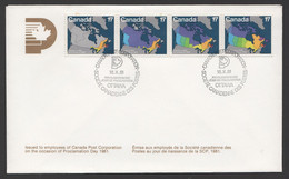 1981 S04 Canada Post Corporation Proclamation Day - Employees' Issue  Sc 890-3 - Sobres Conmemorativos